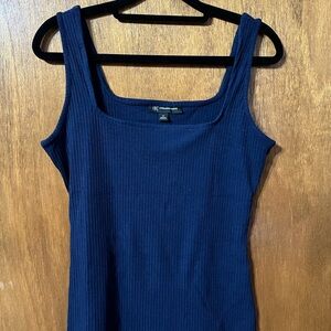 INC International Concepts Dark Blue Ribbed Tank Top